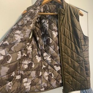 Green and camo reversible vest